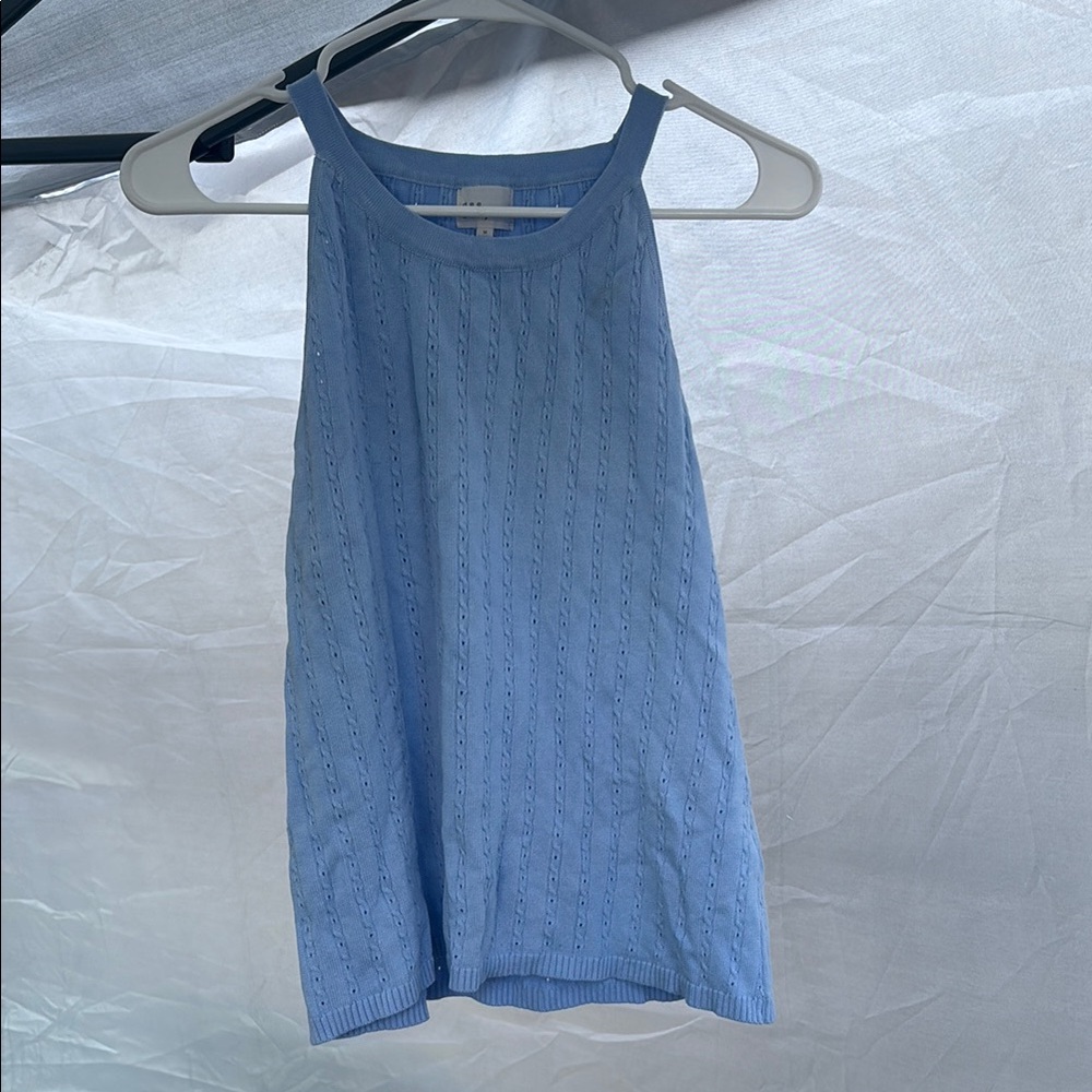 Light Blue Sleeveless Women's Top